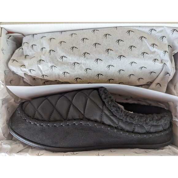 DEER STAGS Slippersooz Alma Slippers Mens 7 M Black Quilted Slip On Shoes NWB - Picture 12 of 14